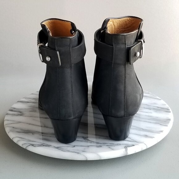 Barbara Bui Black Suede Booties Rhinestone Strap US Size 11M Ankle Boots Italy - Picture 4 of 14